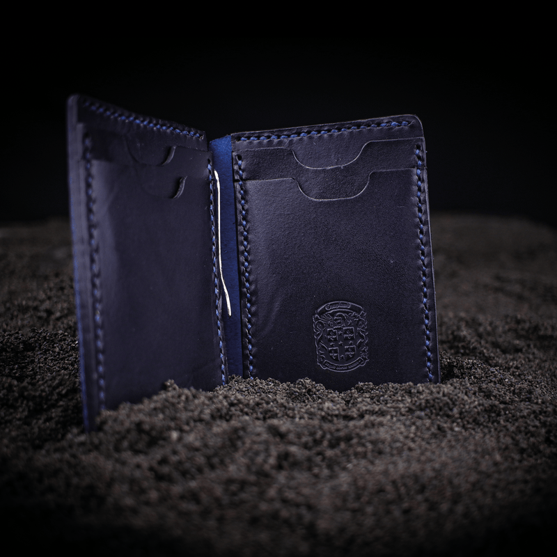 the blue lorne leather wallet with coupland crest