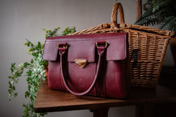 Coupland Leather coupland handbag in burgundy softy leather