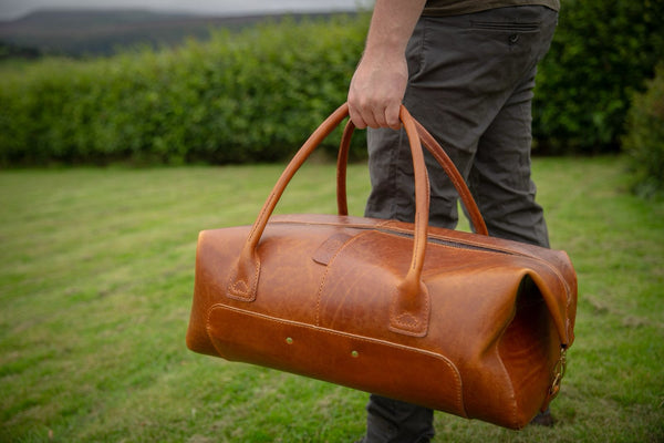 Coupland Leather tan leather duffel bag