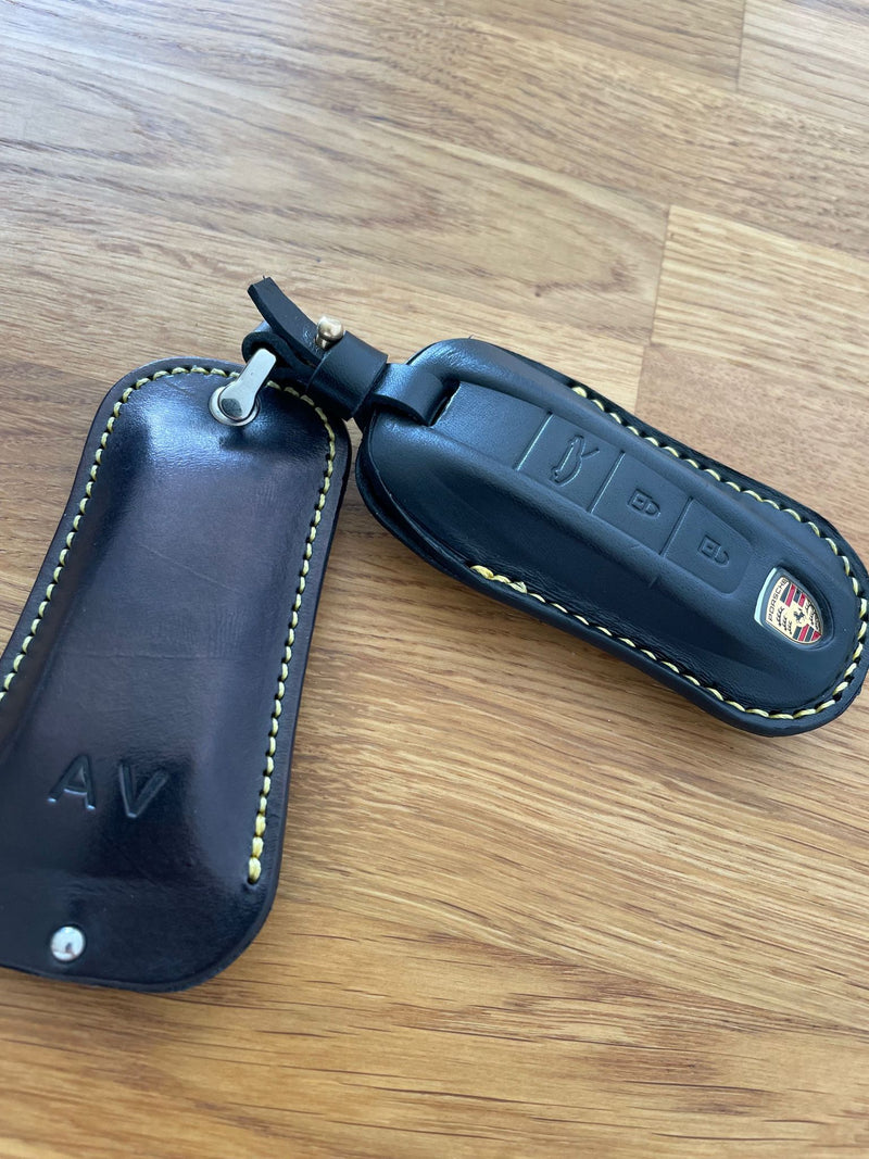 Leather Porsche Key Case Cover Client Image