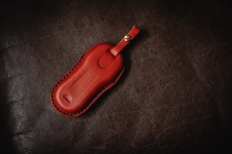 Leather Porsche Key Case Cover Red