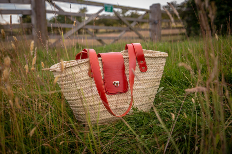 Dark Orange Straw Bag 