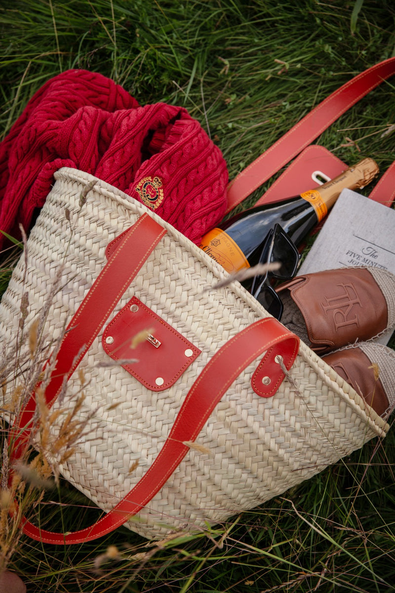 Blood Orange Luxury Straw Bag