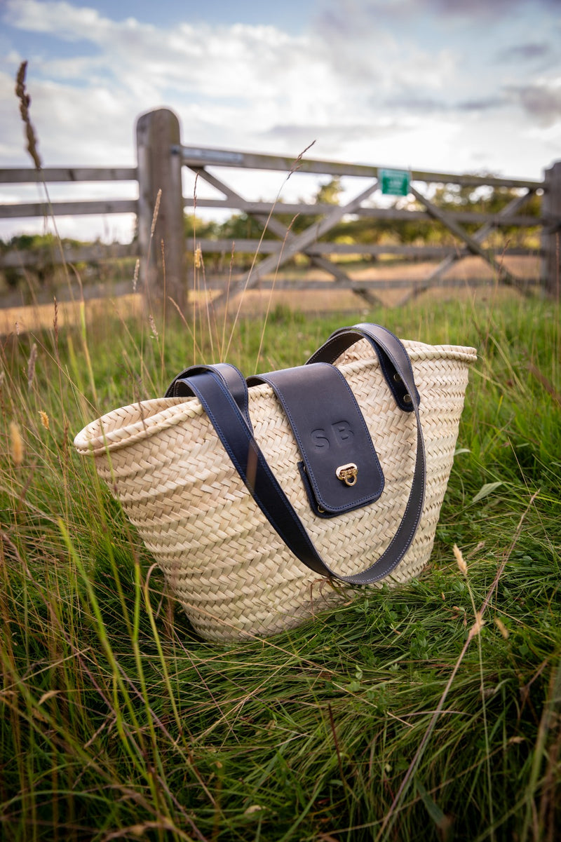 Royal Blue Straw Bag