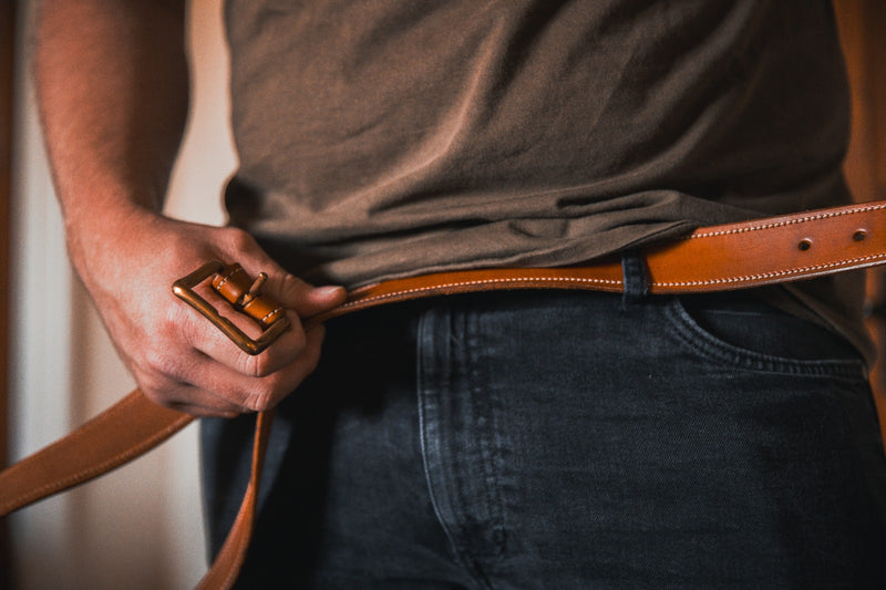 Hand crafted Tan Leather Belt
