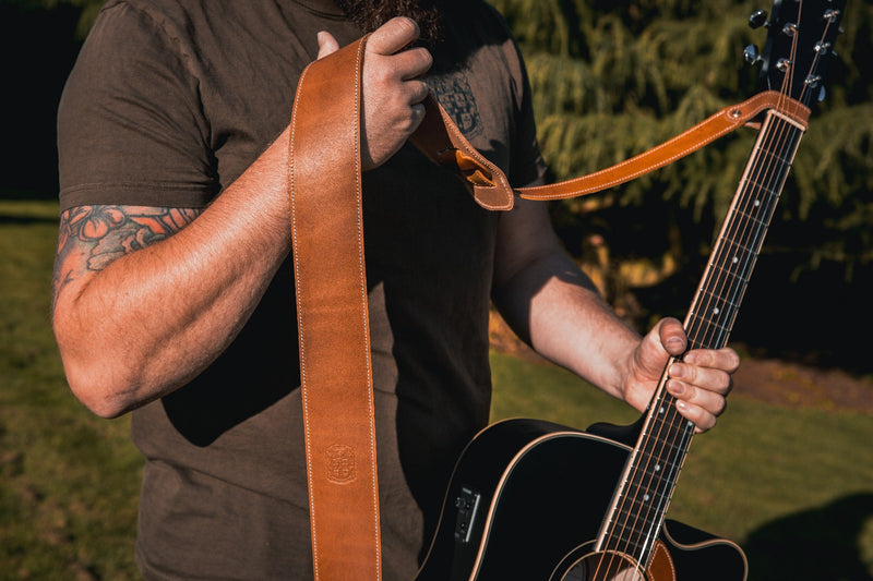 Bespoke Leather acoustic guitar strap