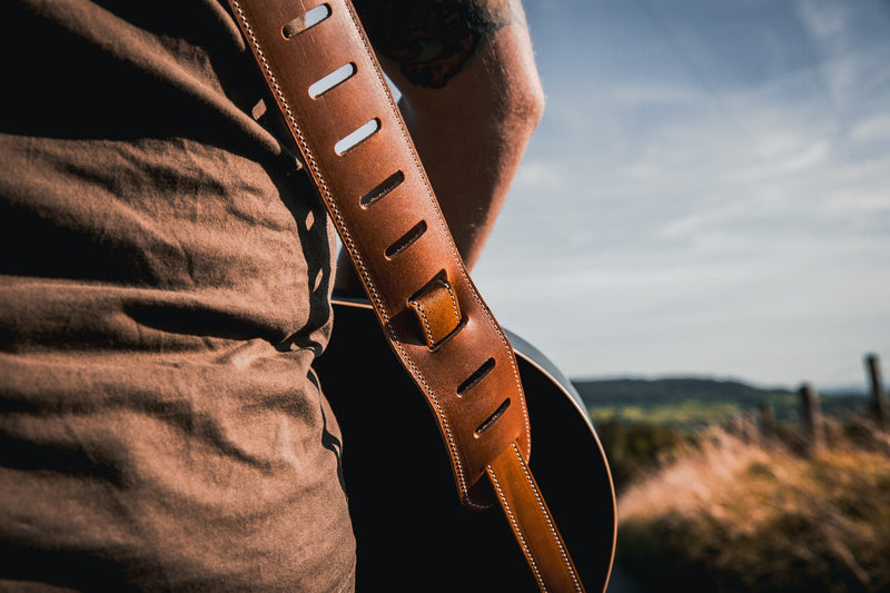 Adjustable Leather Acoustic Guitar Strap