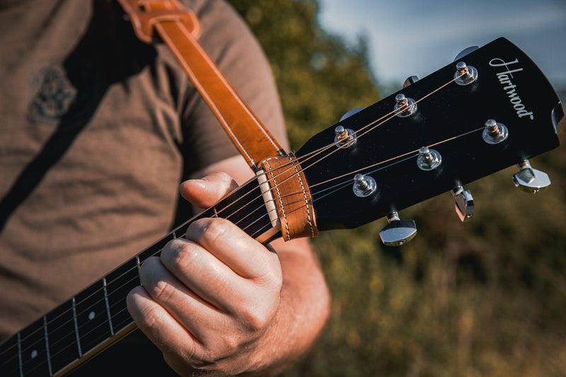 Acoustic Guitar Leather Headstock Tie