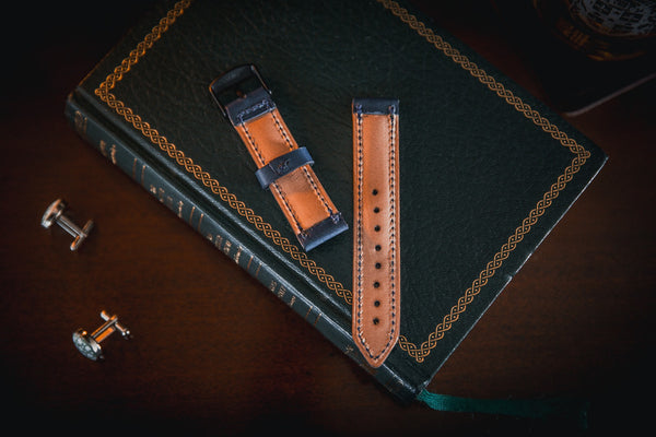 bespoke veg tanned leather watch strap