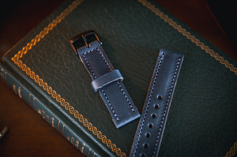 Hand crafted vegetable tanned leather watch strap