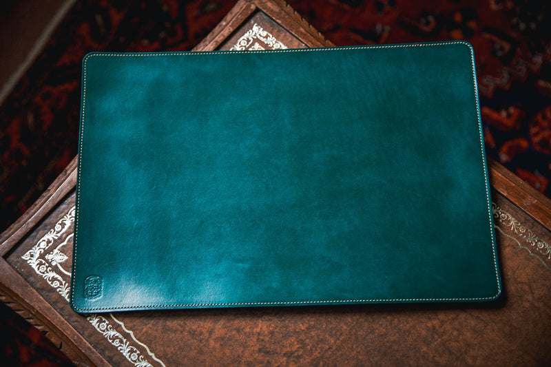 Bespoke Hand crafted Green custom Desk Mat