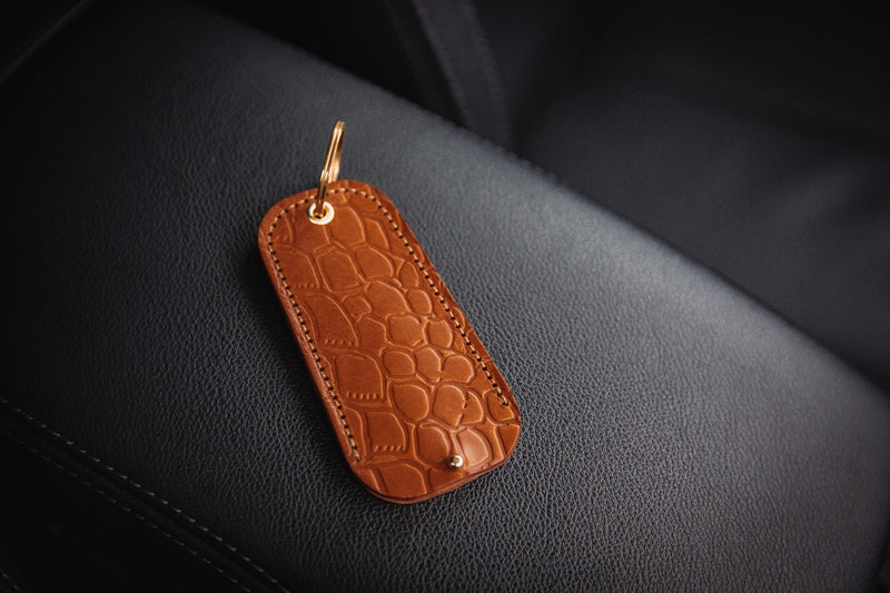 Crocodile Print Leather Porsche Tracker Holder