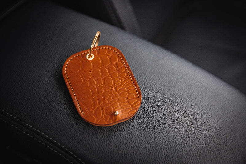 Saddle Tan Crocodile Leather Vodafone Tracker Holders