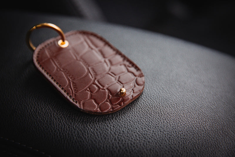 Dark Brown Crocodile Leather Vodafone Tracker Holder