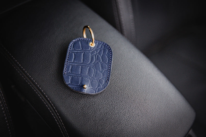 Royal Blue Crocodile Leather Vodafone Tracker Holder