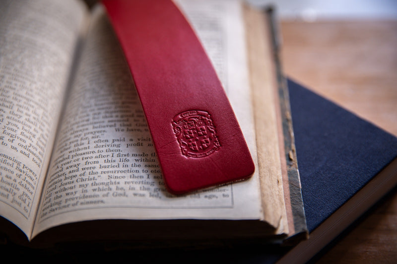Personalised leather bookmark