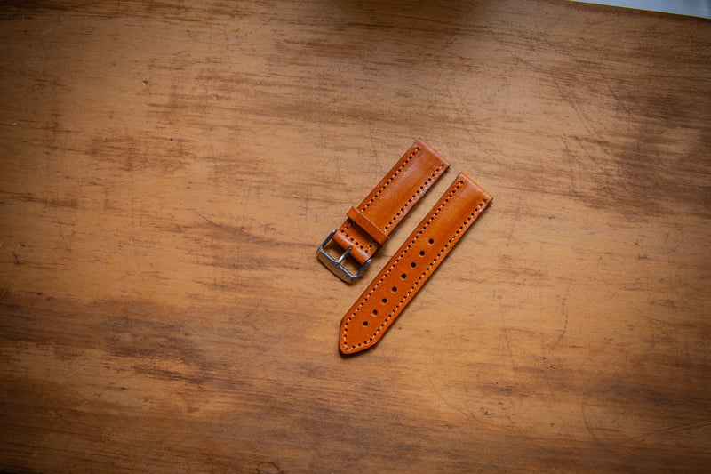 Light Brown Hand Crafted Bespoke 22mm Watch Strap