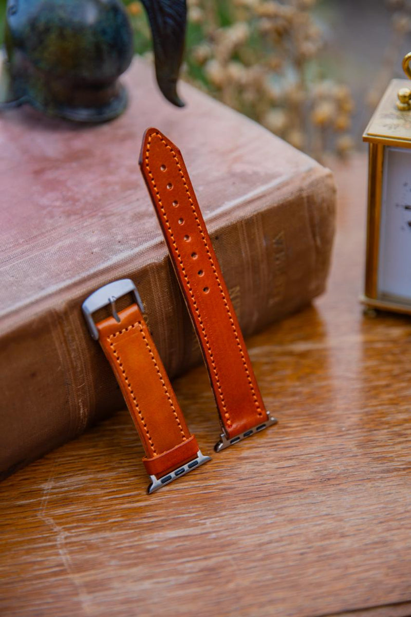 Light Tan Apple Watch Ultra Bespoke Leather Watch Strap