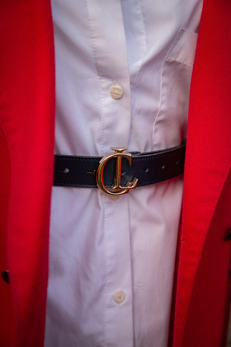 Bespoke CL Signature Belt in Smooth Royal Blue Leather