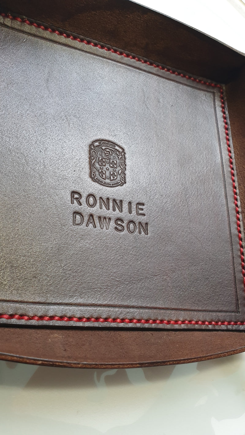 personalised leather valet tray