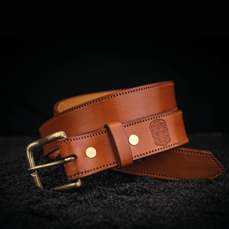 Solid brass hardware on quality leather belt