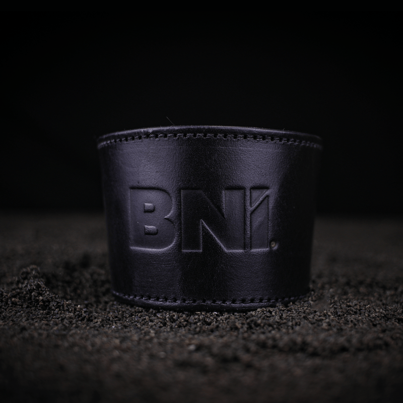 black leather bni coffee cup sleeve