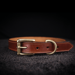large traditional leather dog collar