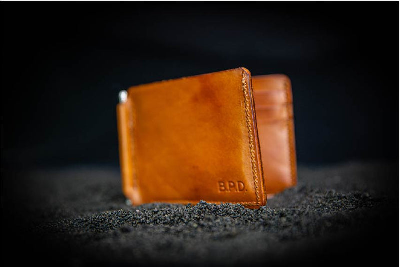personalised Benjamin leather wallet