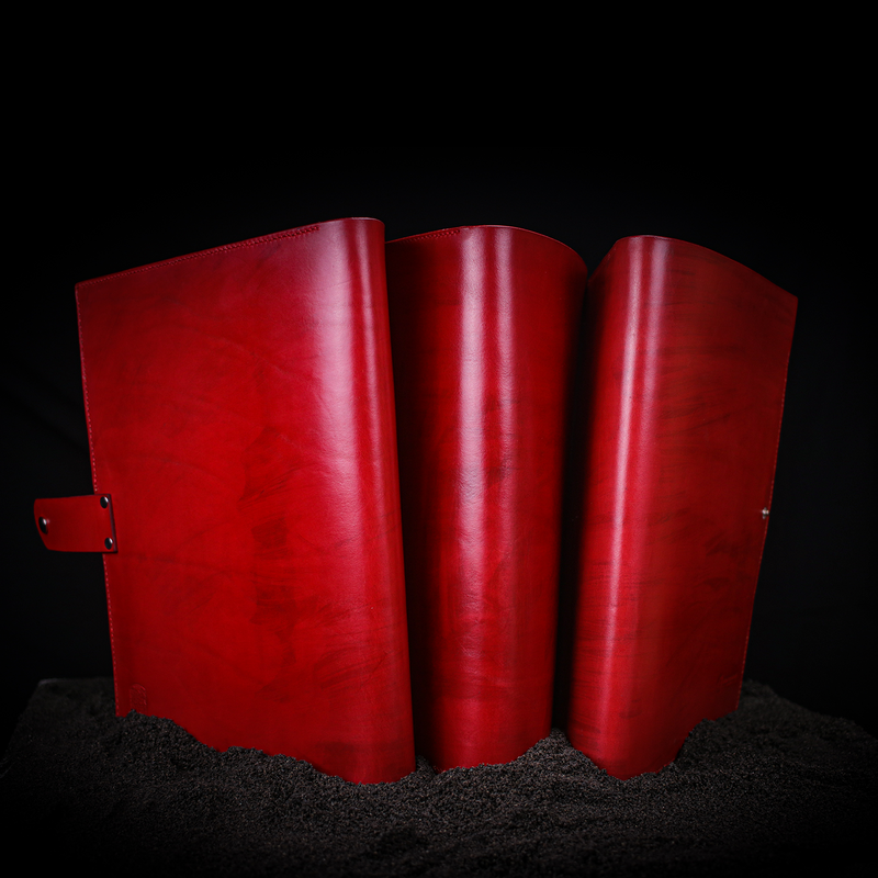 3 A4 red leather book covers
