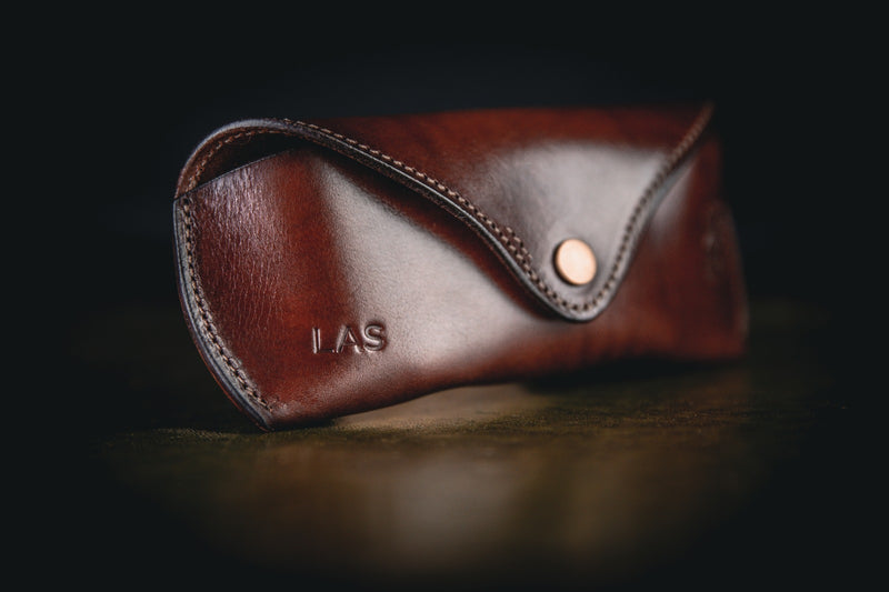 engraved leather sunglasses case