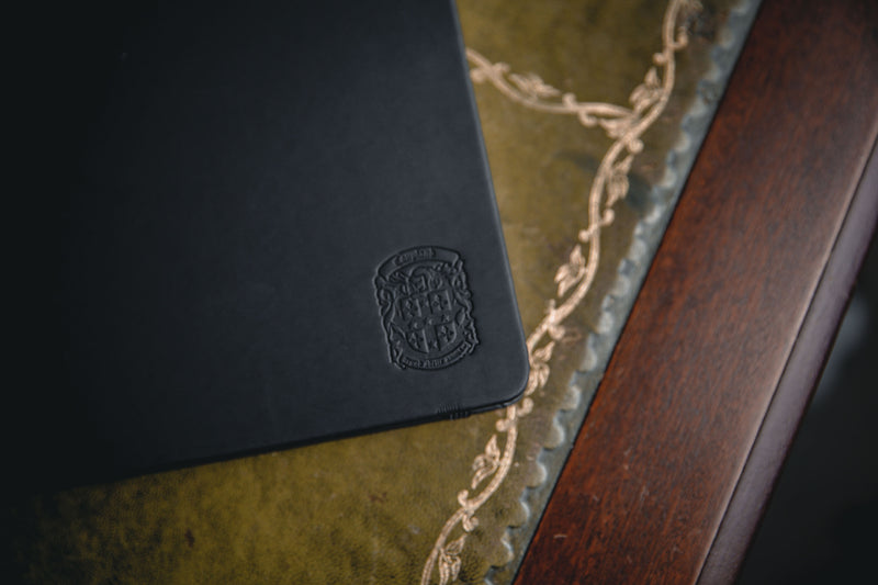 replacement a4 black leather notebook with coupland crest