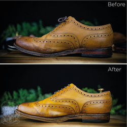 re-dye and polish leather shoe restoration before and after examples