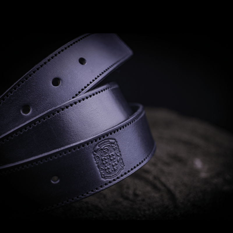 hand dyed black leather belt