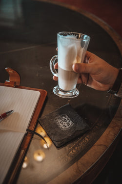 coupland leather slate branded coaster