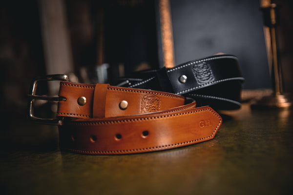 Hand crafted bespoke leather belts